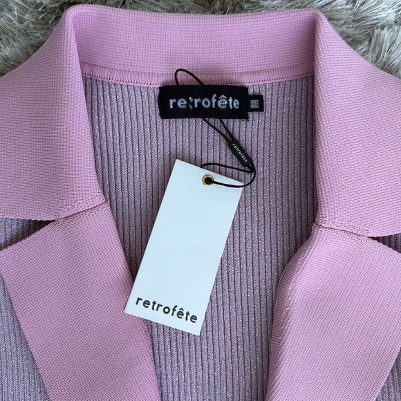 BNWOT Retrofete Mimi Pink Rib Knit Mini Dress 
Pink Marshmallow Medium - Picture 9 of 9